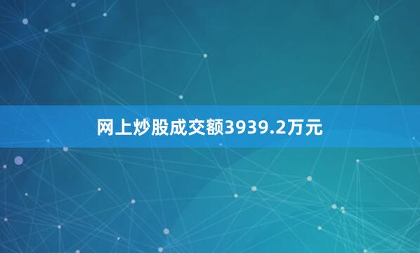 网上炒股成交额3939.2万元
